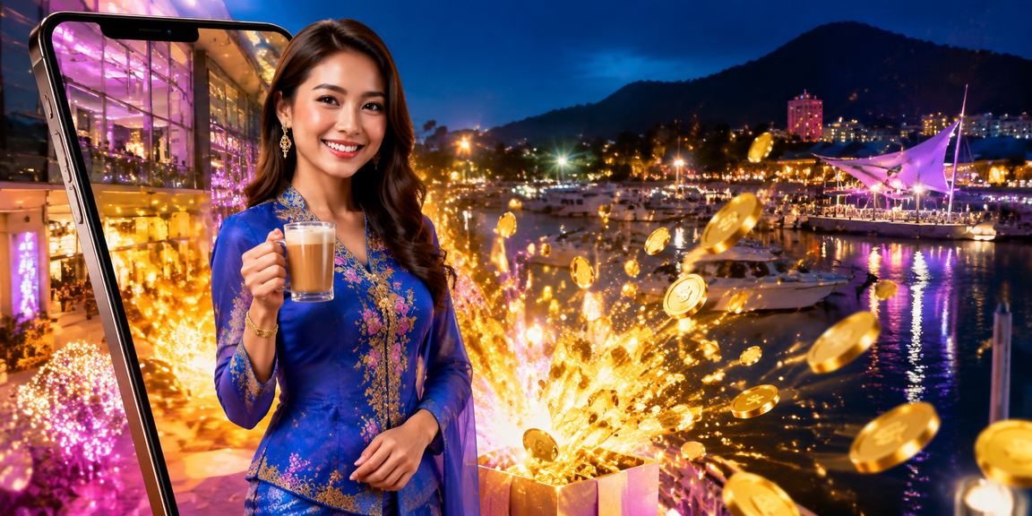 Pengguna wanita di Langkawi menggunakan telefon pintar untuk mengakses platform kasino mudah alih