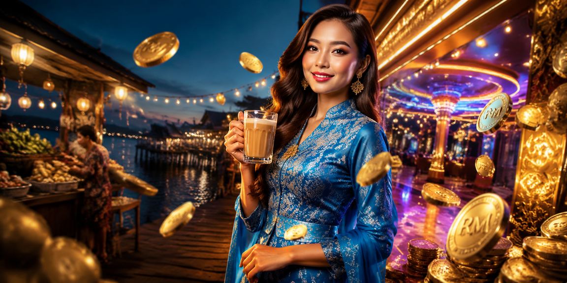 Pengguna wanita Malaysia dalam pakaian tradisional menggunakan platform pertaruhan dalam talian